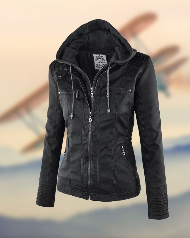 Luvon™ | Rachel Élégante Veste en Cuir Femme – Chic, Hiver, Confortable