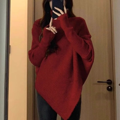 Luvon™ | Louvre – Pull Poncho Oversize Doux et Élégant