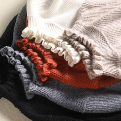 Luvon™ | Élénia Pull Femme Col Roulé Élégant en Maille Fine et Détails Romantiques 1