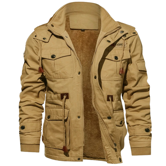 Luvon™ | Hugo Veste Hiver Homme Sherpa Douce avec Capuche Amovible 0