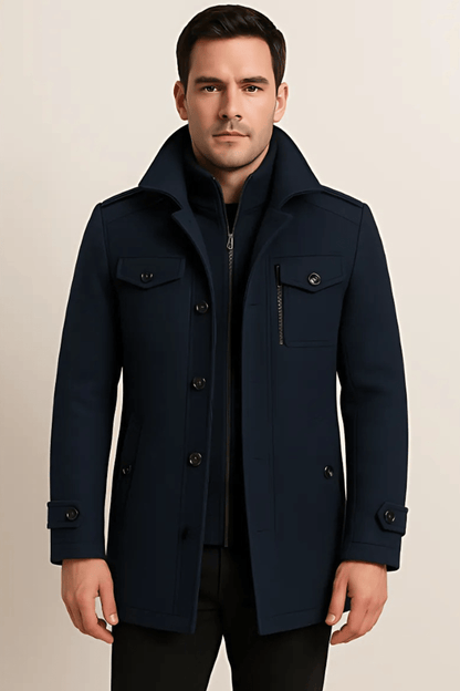 Luvon™ | Léon Manteau D'Hiver Homme En Laine Avec Col Montant Et Boutons Élégants 8