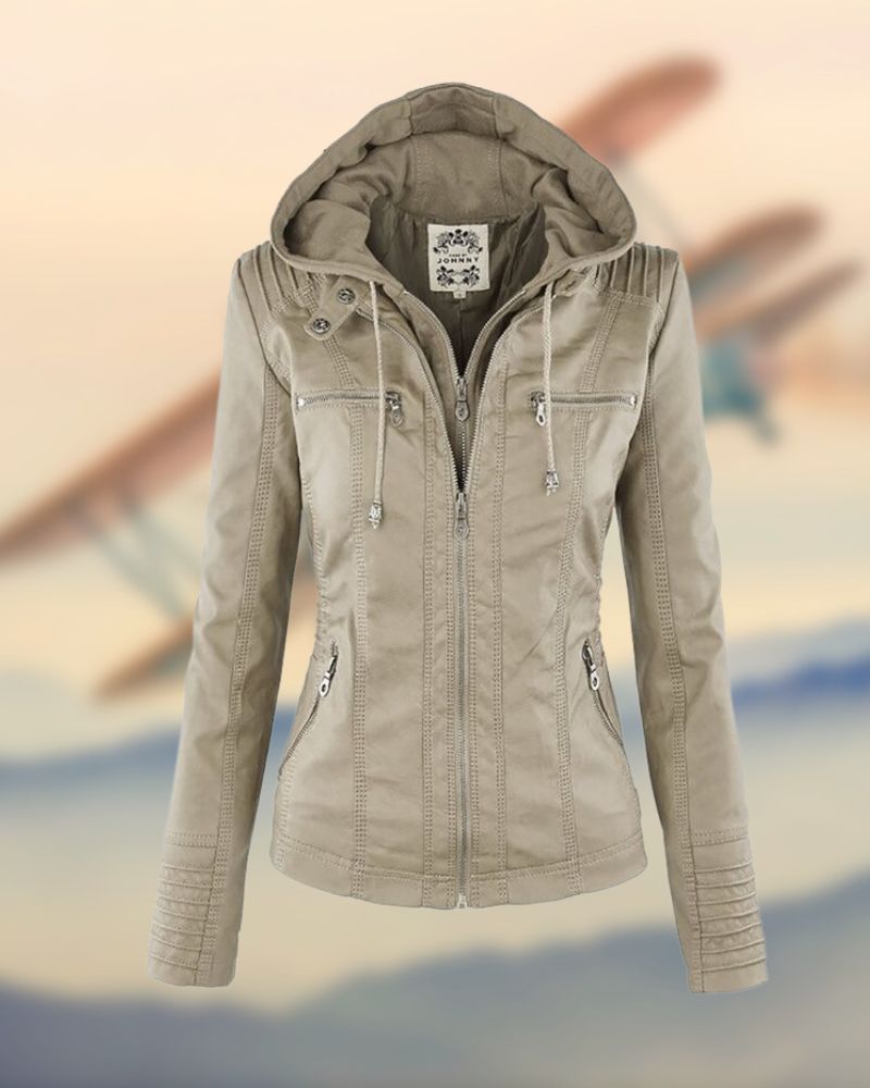 Luvon™ | Rachel Élégante Veste en Cuir Femme – Chic, Hiver, Confortable