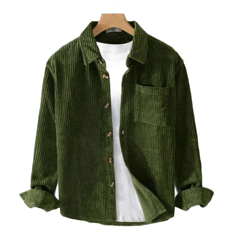 Luvon™ | Rébecca Chemisier Femme Chic – Velours Côtelé, Élégant, Automne-Hiver 1