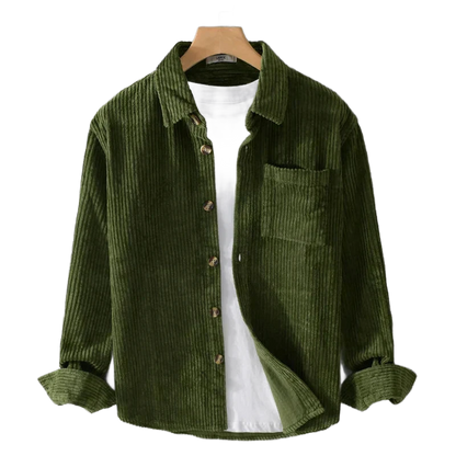 Luvon™ | Rébecca Chemisier Femme Chic – Velours Côtelé, Élégant, Automne-Hiver 1