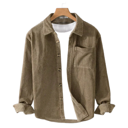 Luvon™ | Rébecca Chemisier Femme Chic – Velours Côtelé, Élégant, Automne-Hiver 2