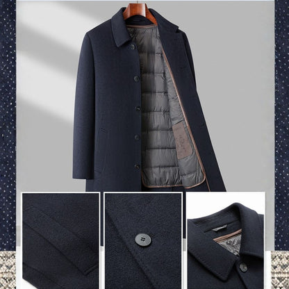 Luvon™ | Raphaël - Manteau Long en Laine pour Homme Moderne