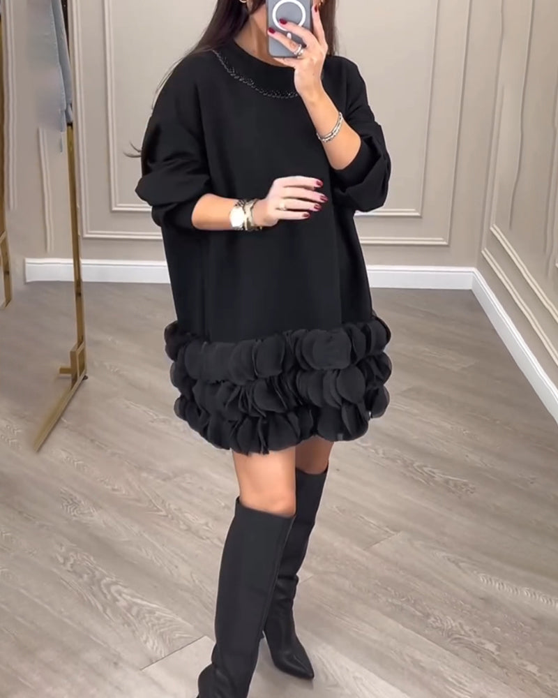 Robe élégante avec pétales patchwork 1