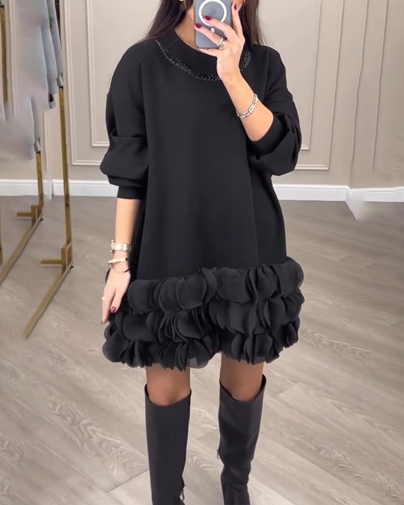 Robe élégante avec pétales patchwork 2