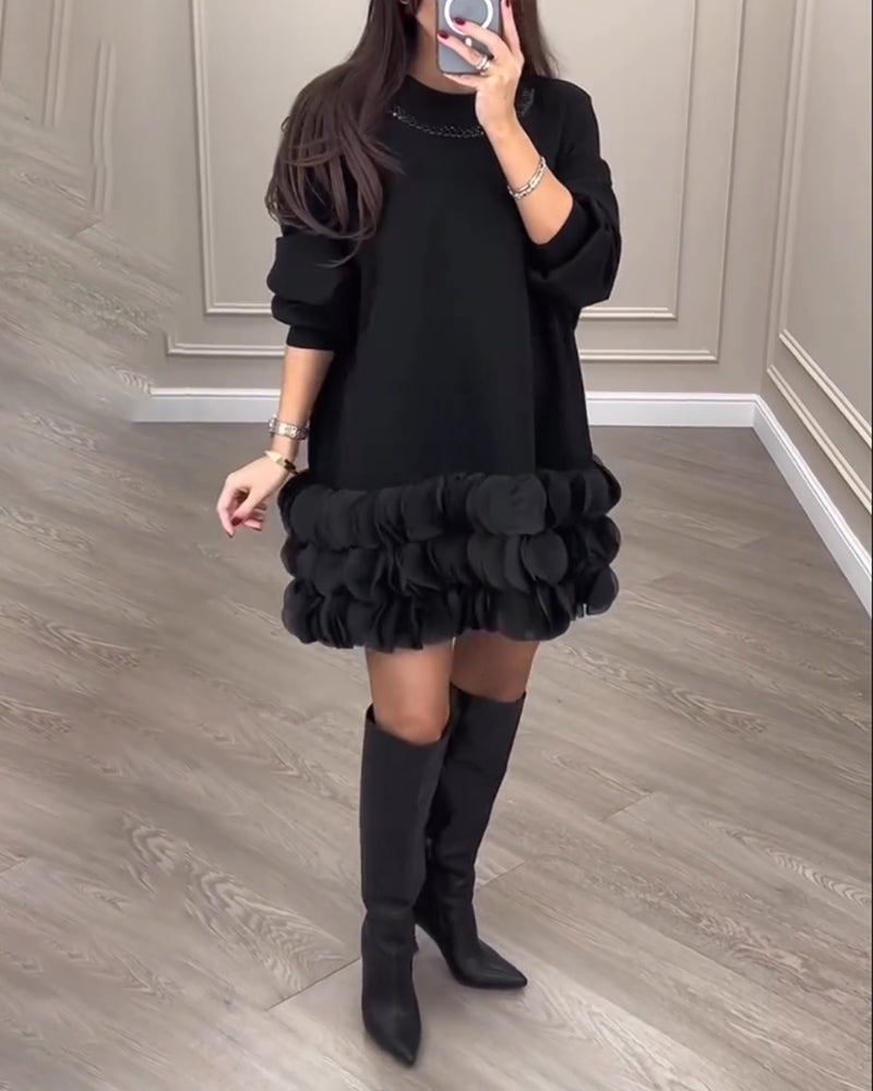 Robe élégante avec pétales patchwork 7