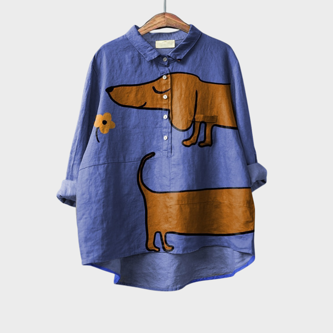 Luvon™ | Chemisier femme SAINT-HONORÉ à imprimé chien