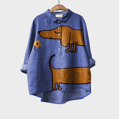 Luvon™ | Chemisier femme SAINT-HONORÉ à imprimé chien