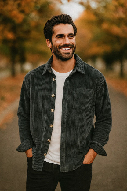 Luvon™ | Verdon – Chemise en Velours Côtelé Élégante et Intemporelle