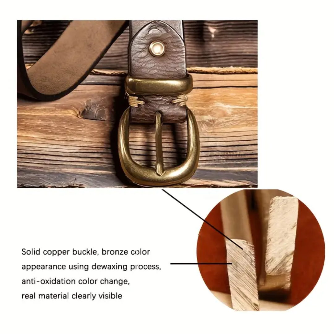 Luvon™ | Bastien – Ceinture pour Homme en Cuir Véritable à l’Élégance Intemporelle