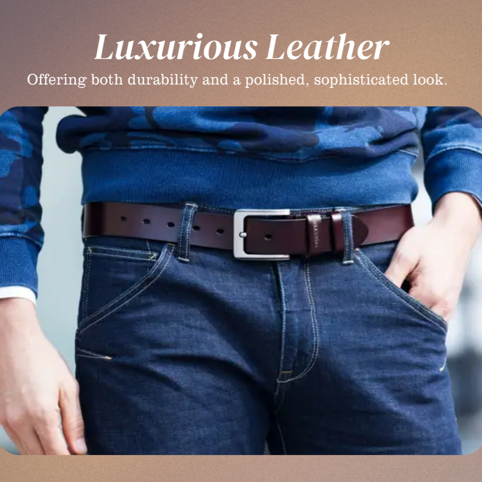 Luvon™ | Arnoud – Ceinture Vintage à Boucle Carrée Élégante et Polyvalente
