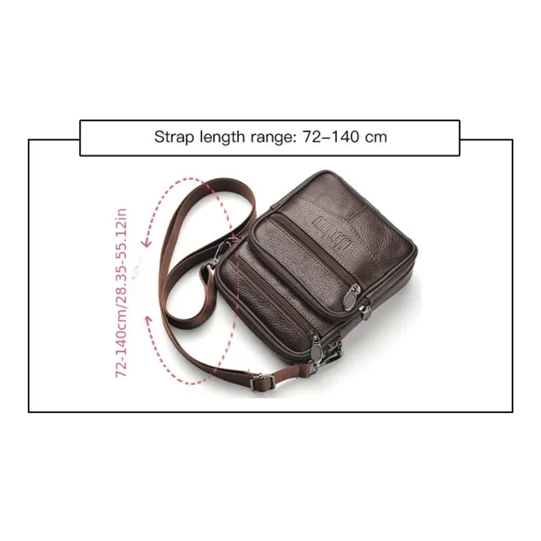 Luvon™ | Zacharie – Sac Bandoulière en Cuir Véritable pour Homme Élégant et Fonctionnel